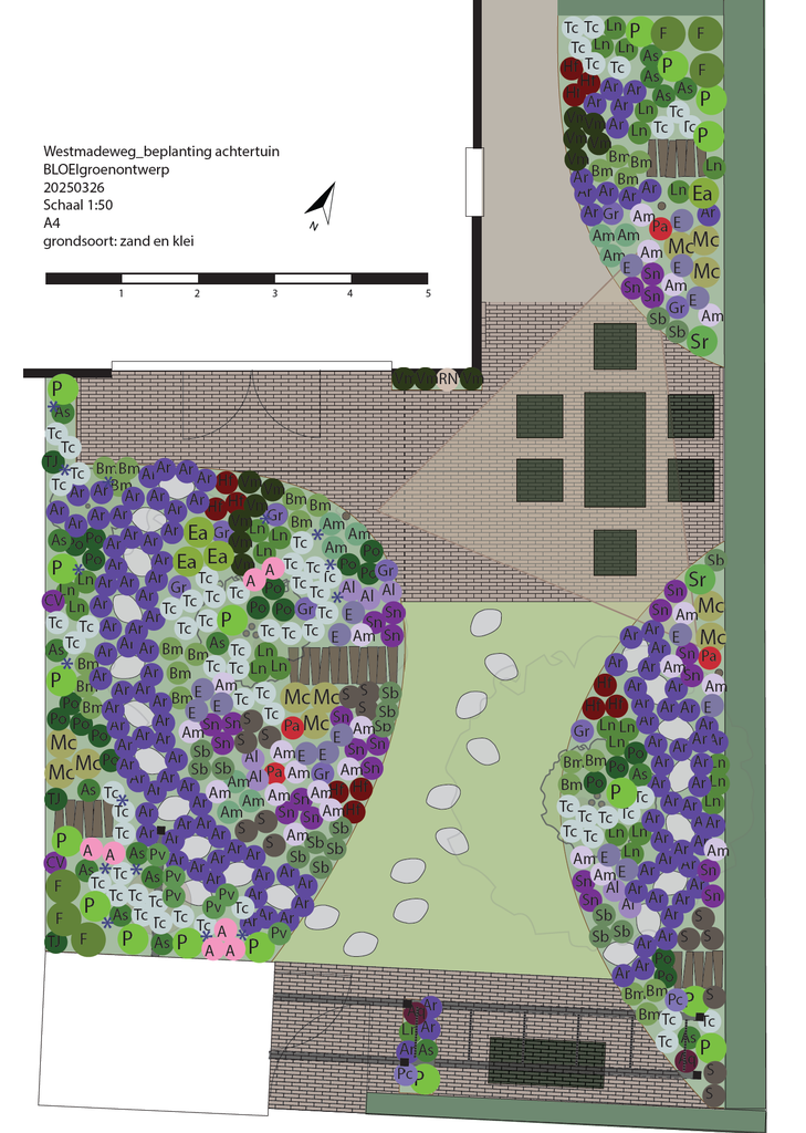 Beplantingsplan voor een groene en weelderige stadstuin in Den Haag